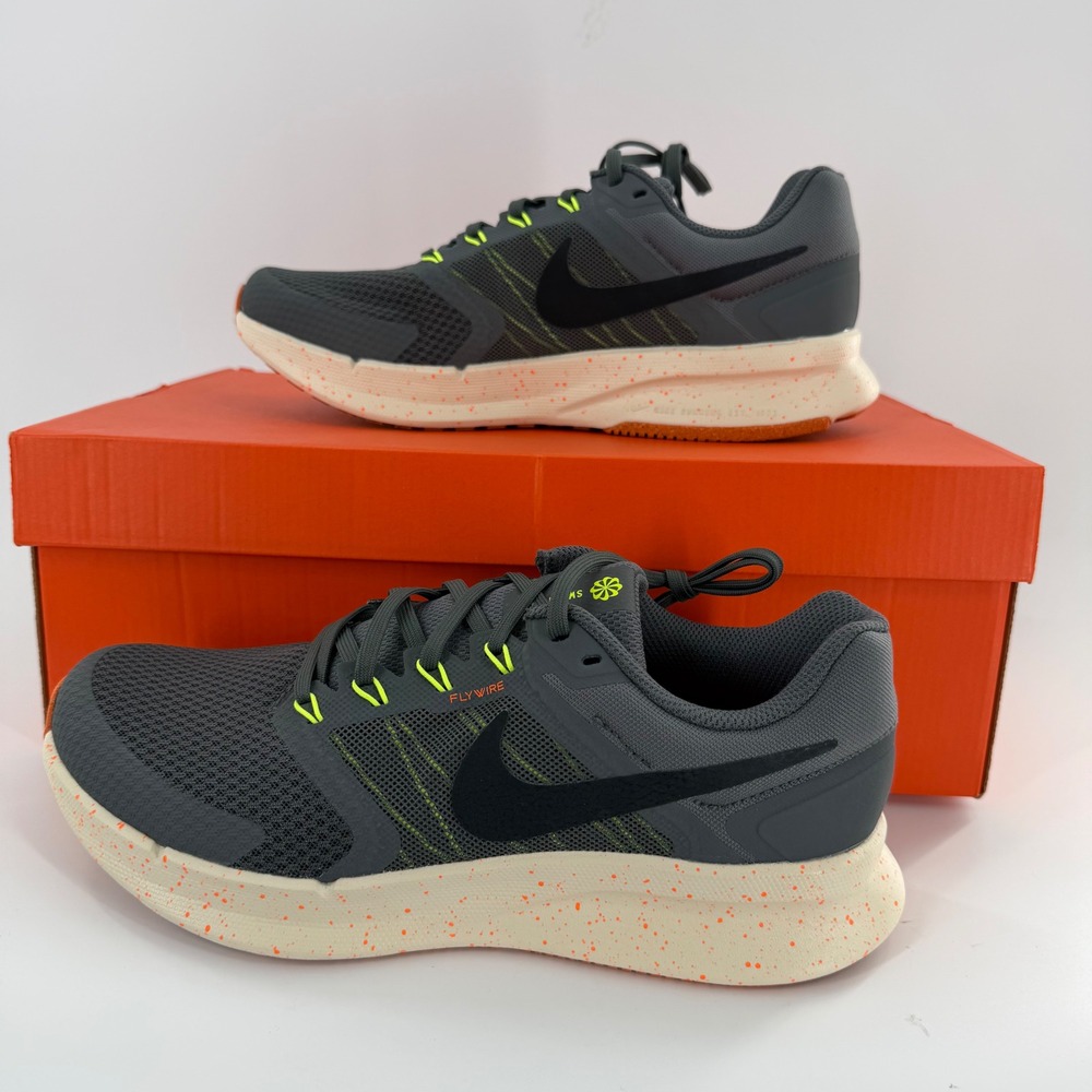 Nike Quest 6 Mens Running Shoes Smoke Grey Black Orange HV5226-068 Size 9